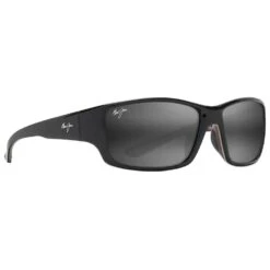 Lunettes De Soleil Maui Jim Local Kine Soft Black With Sea Blue And Grey Gris Neutre